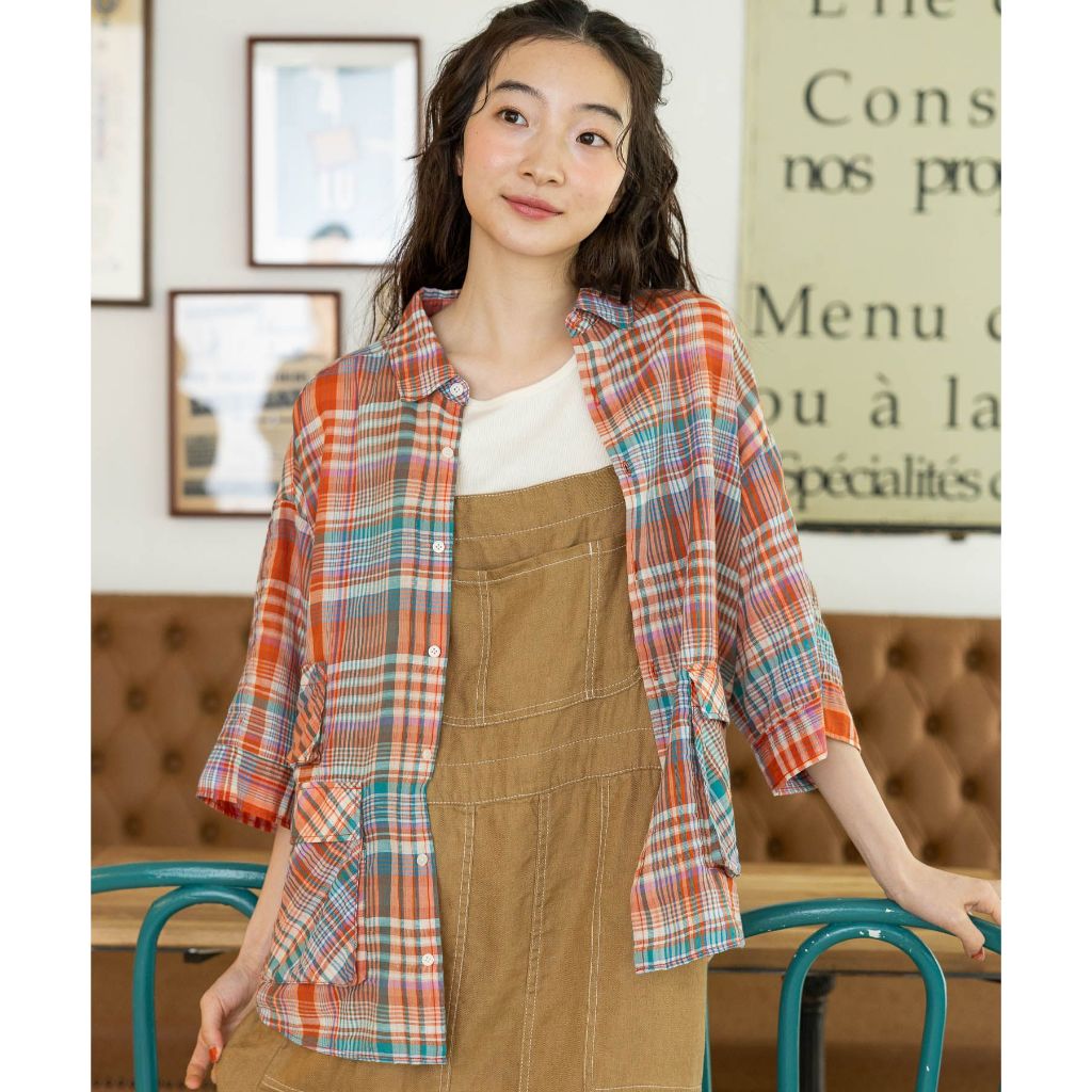 niko and ... Linen blend seersucker check shirt