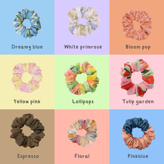 Aunchadabrand - Scrunchie ยางมัดผมผ้าลายสุดน่ารัก มี3 ขนาด มัดนานไม่ปวดหัว