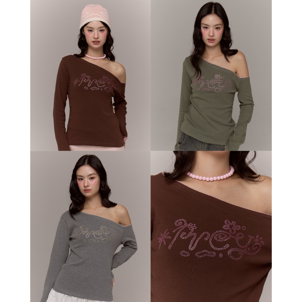 prey เสื้อปาดไหล่ Spiral top