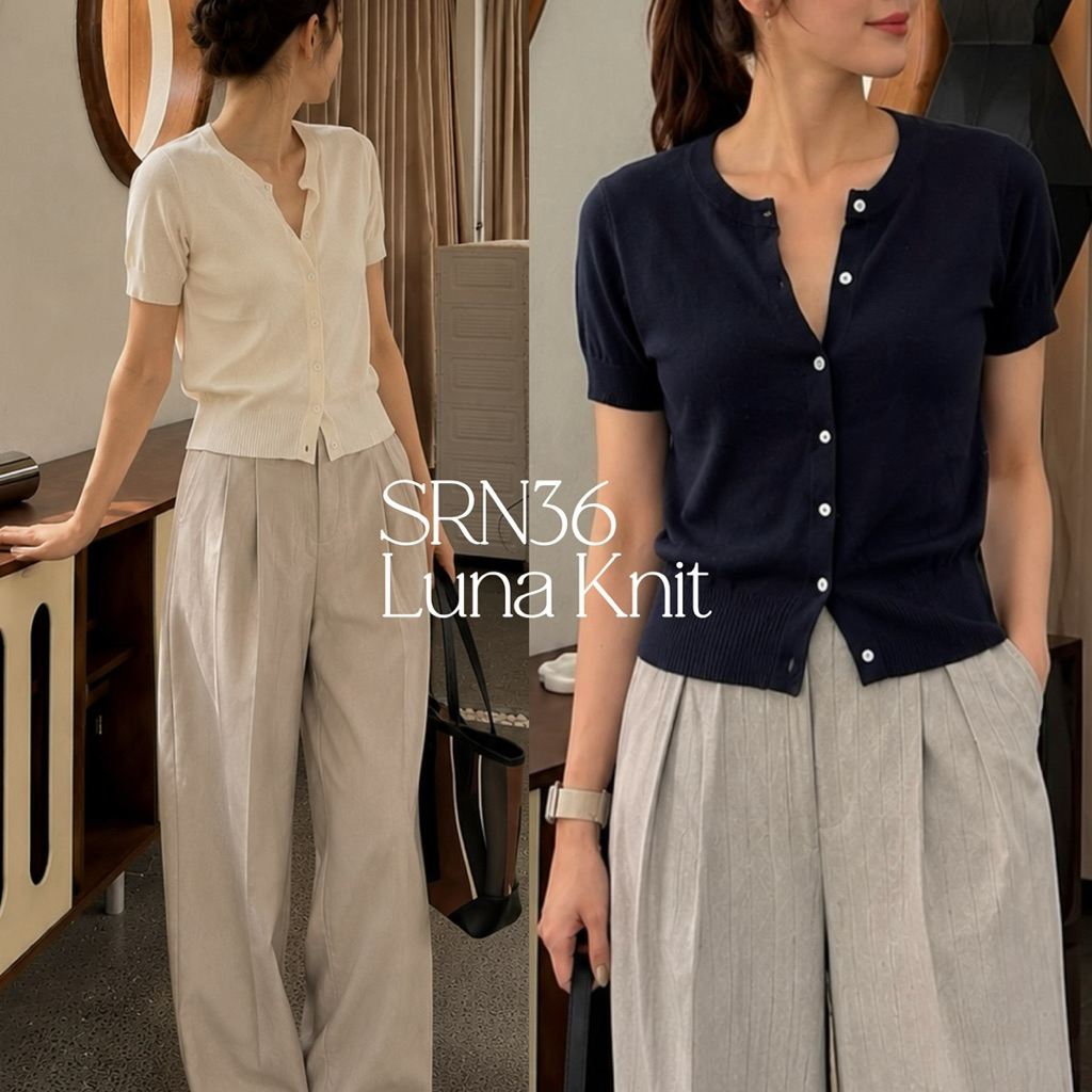 SRN36 — Luna Knit เสื้อแขนสั้น Freesize