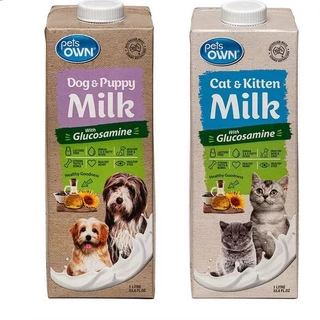 PETS OWN 1000 ml (เพ็ทส์ โอน) นมพร้อมดื่มแลคโตสฟรี สำหรับสุนัขและแมวทุกช่วงวัย