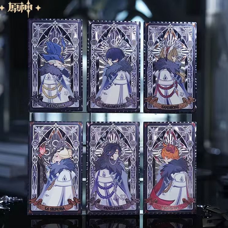 พร้อมส่ง ของแท้ Genshin Fatui Harbingers Card pick การ์ดสุ่มฟาทุย เลือกลาย Dottore Scaramouche Sandrone Columbina Secret
