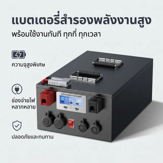 แบตเตอรี่ลิเธียม LiFePO4 12V 150Ah/200Ah BMS 100A มีจอแสดงผล พร้อมเครื่องชาร์จ สำหรับโซลาร์ แคมป์ปิ้ง RV