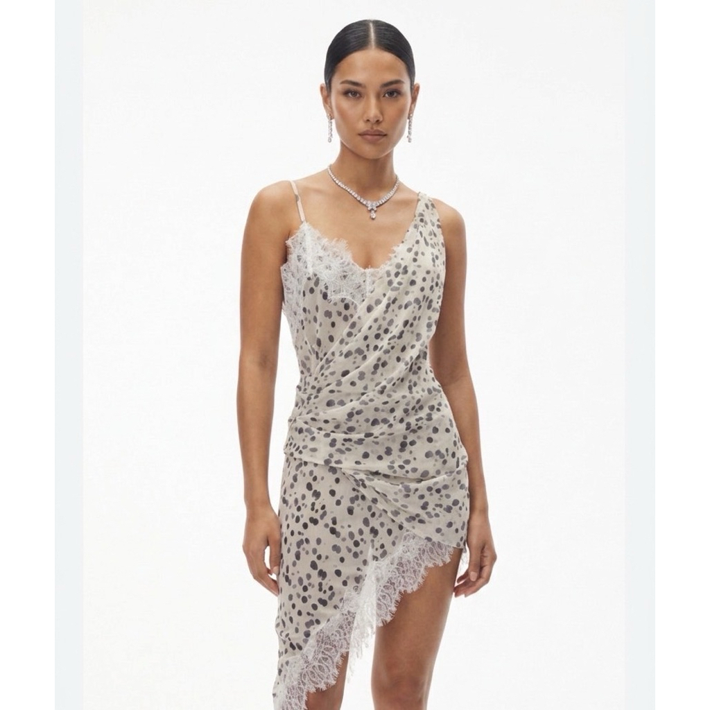 Aiya Polka Dot Lace Dress