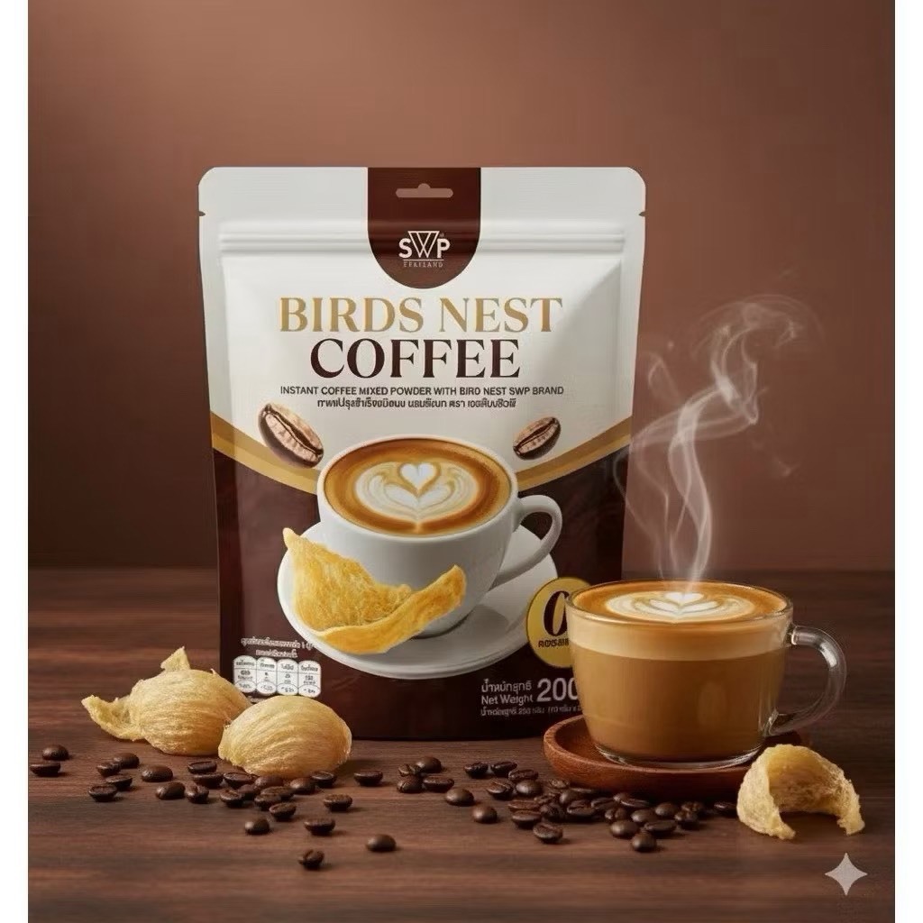 SWP Bird Nest Coffee กาแฟรังนกคอลลาเจน 1ห่อ 20ซอง