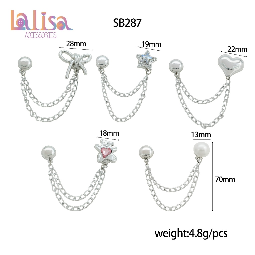 เข็มกลัดแม่เหล็กโซ่แฟชั่น  ดีไซน์โบว์ หัวใจ ดาว ไข่มุก และหมี  สไตล์เกาหลี plastic magneticbuckle SB287
