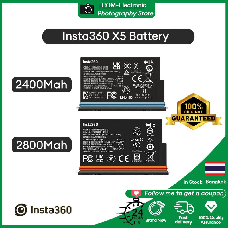 【🇹🇭 กรุงเทพฯ】100% Original Insta360 X5 Battery (2400ma) / Ultra Battery(2800mah)