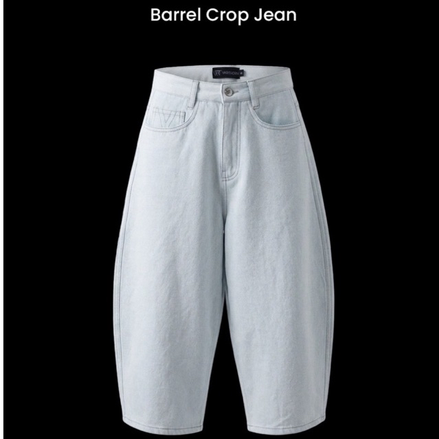 VRT - Barrel Crop Jean (VRT Basic)-Light Jean