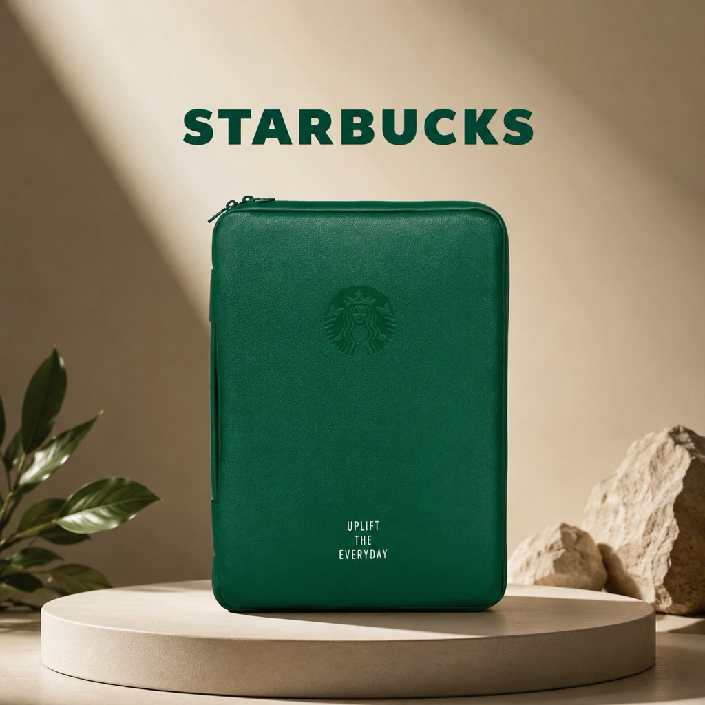 Starbucks Leatherette Connected In Green Laptop Pouch