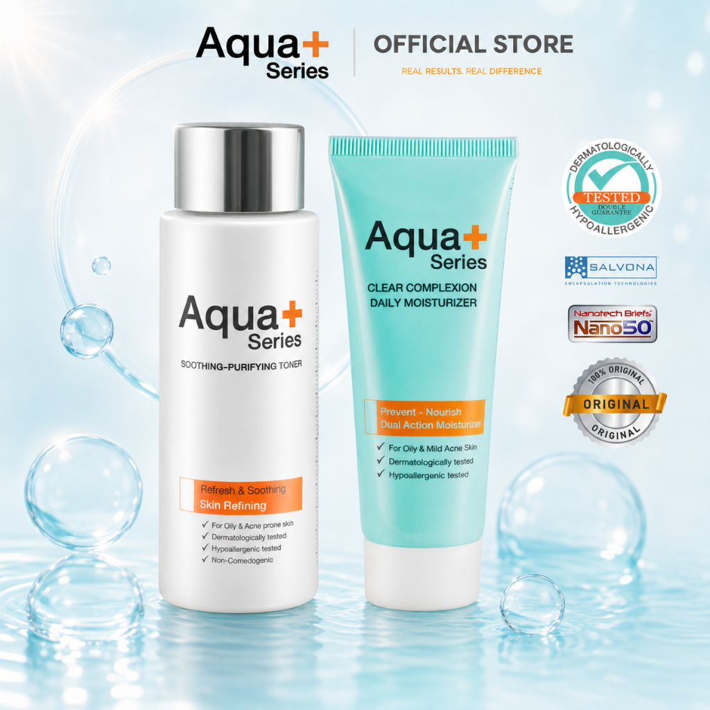 ( ชุดเซ็ต ) Aquaplus Series Soothing-Purifying Toner 150 ml. & Clear Complexion Moisturizer 50 ml.