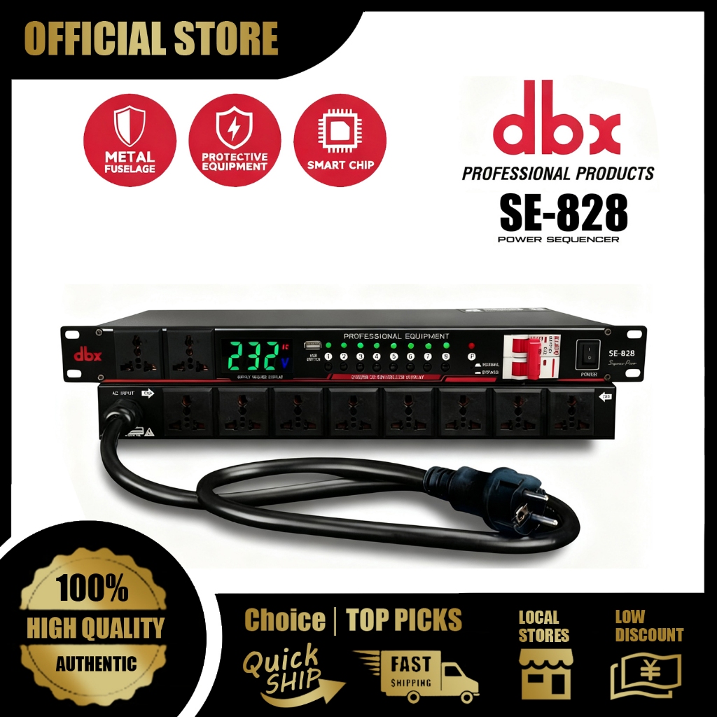 DBX SE-828 เครื่องลำดับไฟมืออาชีพ กรองสัญญาณรบกวน มีระบบป้องกันความปลอดภัย เหมาะคาราโอเกะและงานแสดงเวที