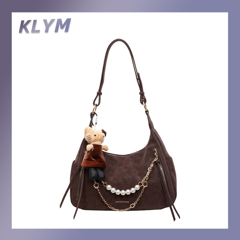 KLYM #TL009 ผู้หญิงกระเป๋า 2026 เดินทางใหม่แฟชั่นความจุขนาดใหญ่เทรนด์ร้อยสีทึบวินเทจกระเป๋าสะพายเดี่ยว