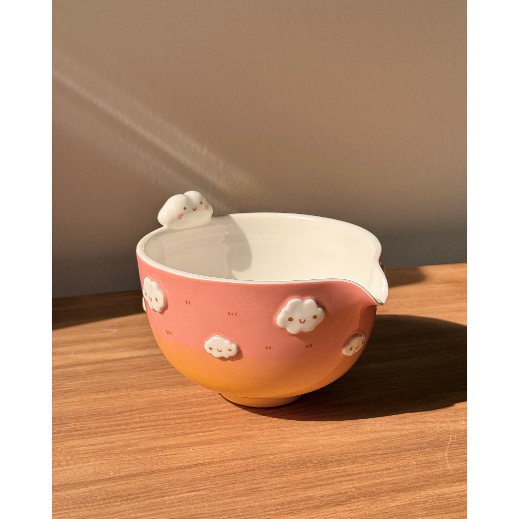 SUNRISE Cloud Matcha bowl ถ้วยมัทฉะโมริโมริน้องเมฆพระอาทิตย์ขึ้น, Mori mori studio(พร้อมกล่องของแบรนด์)
