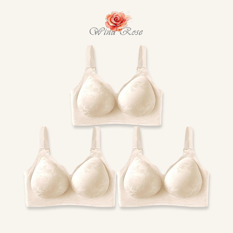 Wind Rose (Set 3 ชิ้น) Perfect Bra เสื้อใน เสื้อชั้นใน ไร้ตะเข็บ ไร้โครง 03# สีเนื้อ