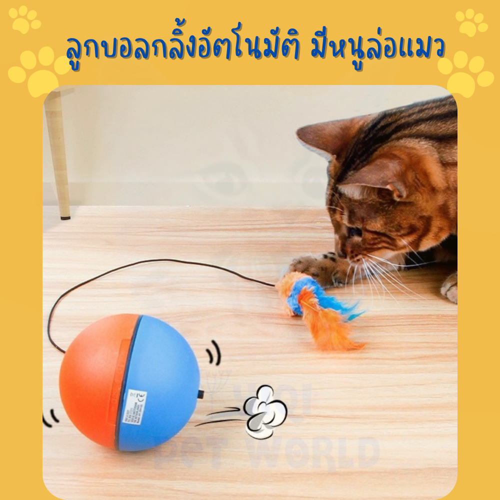 🔥(ส่งด่วน/ส่งไว) ของเล่นแมว ลูกบอลกลิ้งอัตโนมัติ มีหนูล่อแมว (Y057)