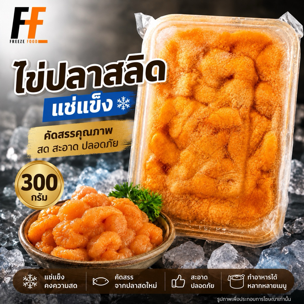 ไข่ปลาสลิดแช่แข็ง 300 กรัม | FROZEN GOURAMI FISH EGGS