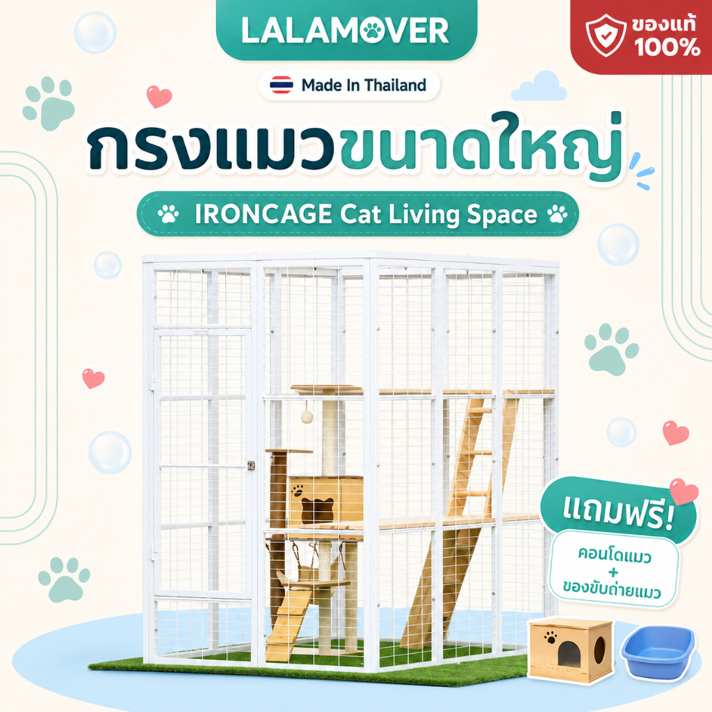 lalamover กรงแมว กรงสัตว์เลี้ยงขนาดใหญ่พิเศษ