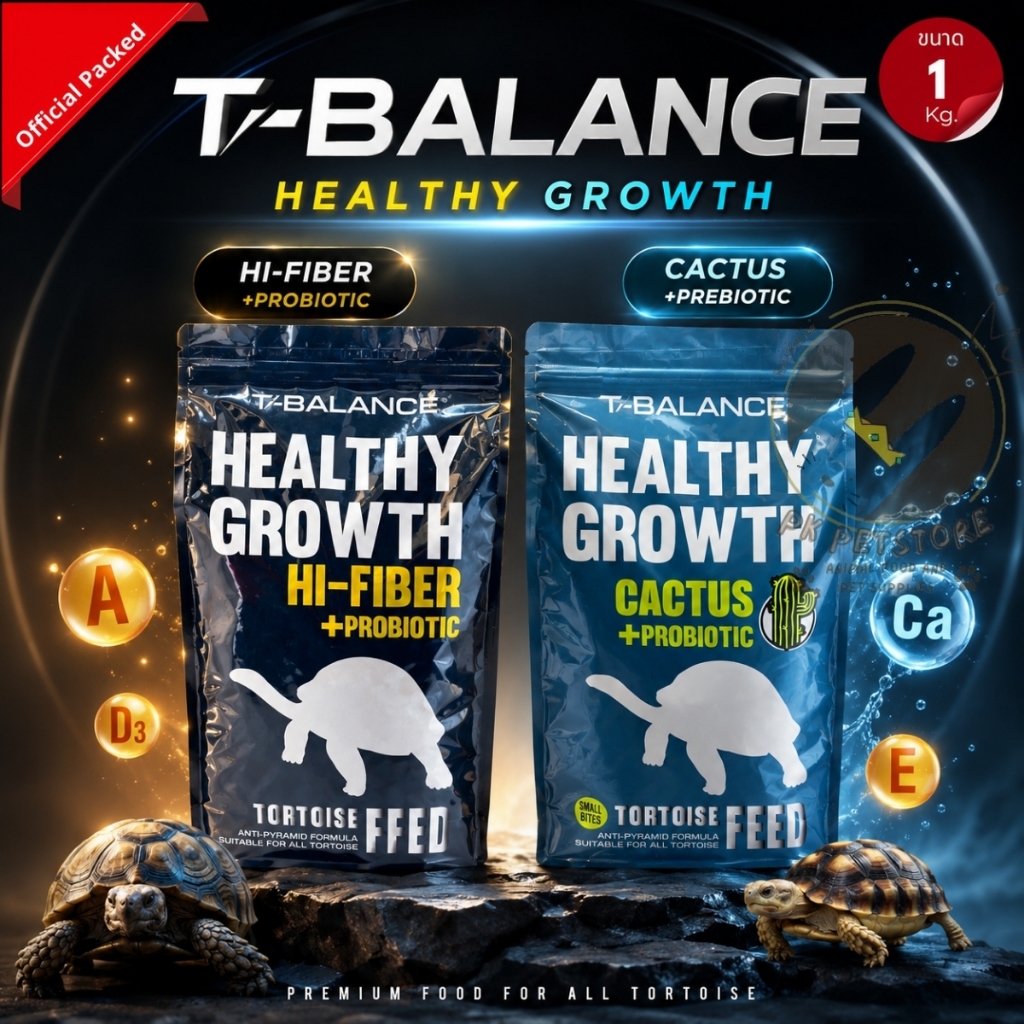 อาหารเต่าทีบาร์ล้าน T-Balance Healthy Growth อาหารเม็ดสำเร็จรูป ขนาด 1กิโลกรัม