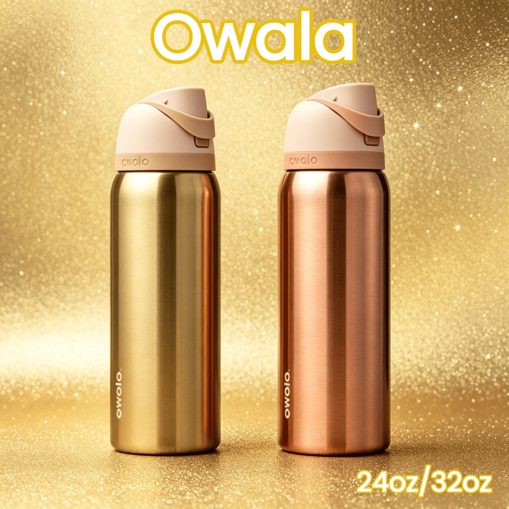 แท้ Owala FreeSip 24/32oz ขวดน้ำสแตนเลสกันรั่วทนร้อนเย็น BPA-Free+หลอด ปุ่มล็อค พร้อมส่ง