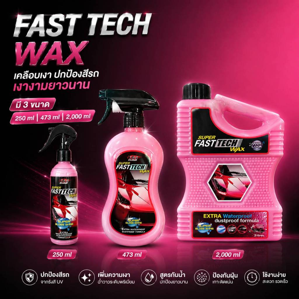 เคลือบสีรถสูตรใยแก้ว Super fasttech wax