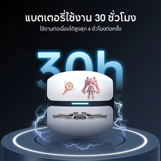 JQVITEK GM09 หูฟังบลูทูธ 5.4 TWS หูฟังไร้สาย ดีเลย์ต่ำ เล่นเกมลื่นไหล เสียงสเตอริโอ 3D เบสหนักสะใจ คุยชัด ตัดเสียงรบกวน