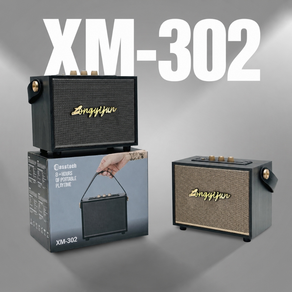 ลำโพงบลูทูธ XM-302 ลำโพงไม้ 10 วัตต์ พกพาได้ 2 สี เสียงดัง เบสแน่น Bluetooth speaker