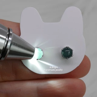 มีส่งด่วน💥 ต่างหูหิน หยกพม่า Jadeite แท้ 100% ก้านสแตนเลส งานทำมือ พร้อมส่งค่ะ