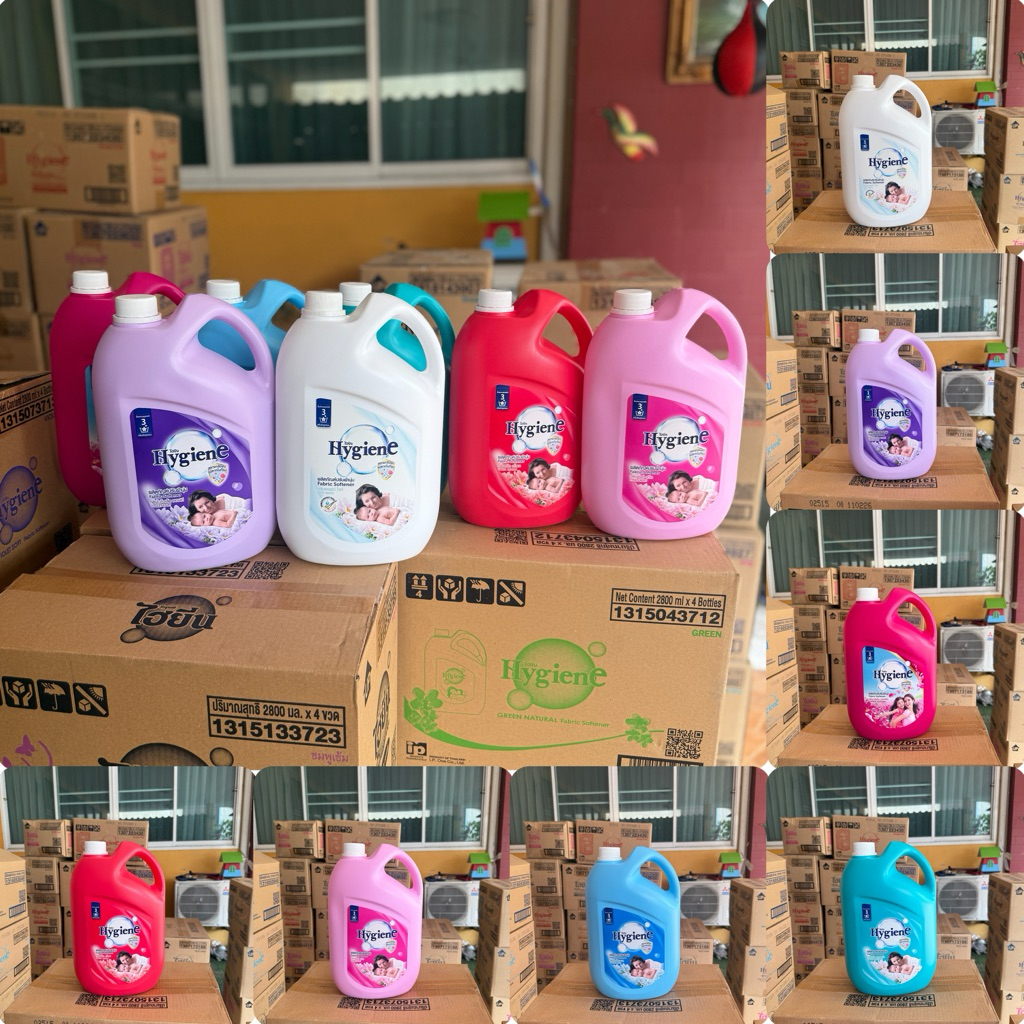 [ยกลัง 4 แกลลอน] Hygiene ไฮยีน น้ำยาปรับผ้านุ่มสูตรมาตรฐาน ขนาด 2800 ml