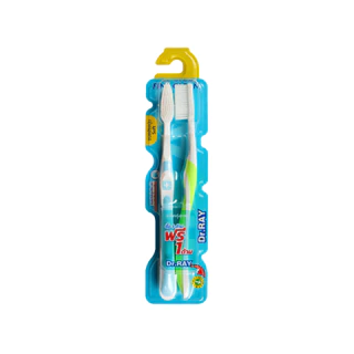 [ แพ็คคู่คุ้มกว่า ] Dr.RAY Fine Clean แปรงสีฟันหัวทรงเรียวขนนุ่มพิเศษ ด้ามจับหุ้มยางกันลื่น No.D24