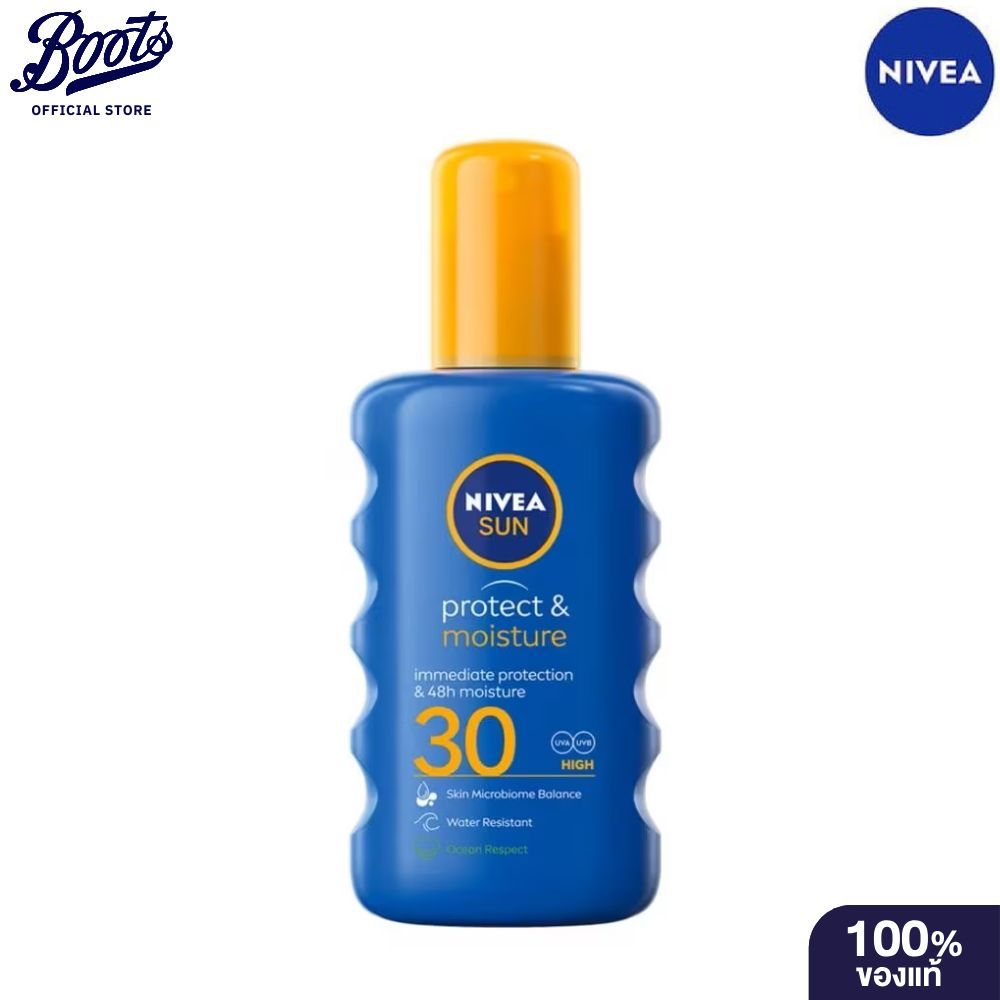Nivea Sun Protect Moisture Spray SPF 30 200 Ml. นีเวีย ซัน โพรเท็ค แอนด์ มอยซ์เจอร์ สเปรย์ เอสพีเอฟ30 200 มล.