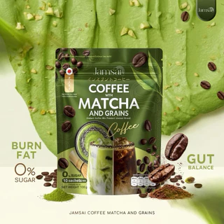 กาแฟชาเขียวแจ่มใส coffee Matcha กาแฟมัทฉะแจ่มใส พรีเมี่ยม กาแฟเข้ม มัทฉะแท้ = (1ห่อ บรรจุ 10 ซอง)