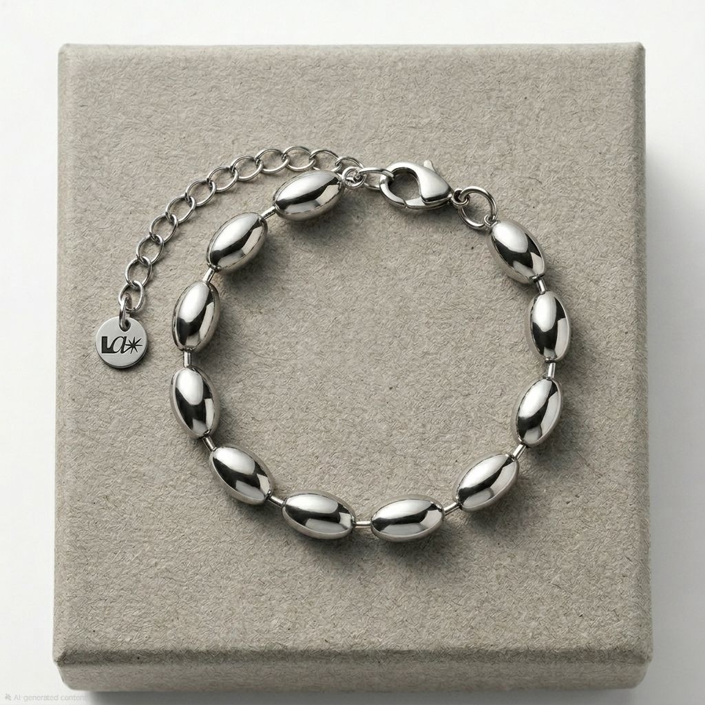 LAZY | กำไลข้อมือ สร้อยข้อมือ สแตนเลส (Zero Thought - The Bold loop) กันน้ำ กันเหงื่อ สีเงิน Stainless steel