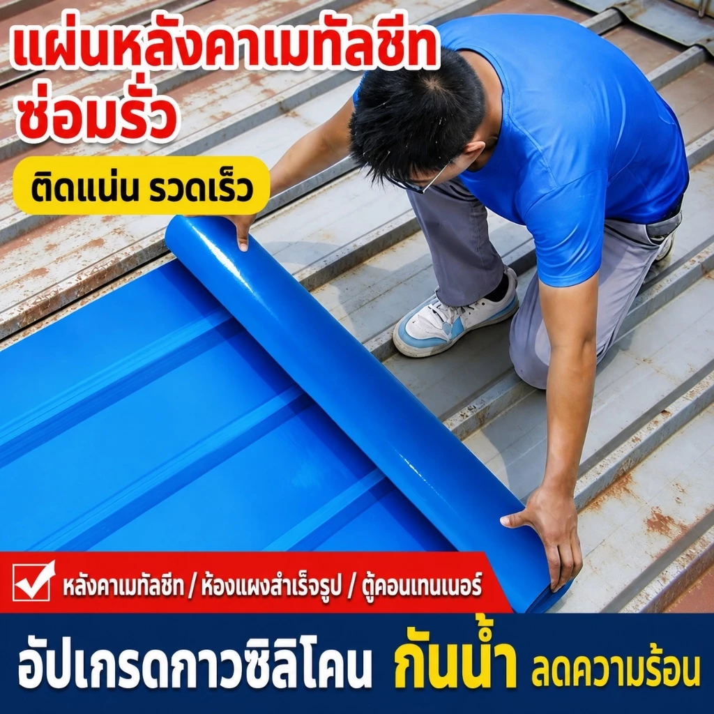 กันน้ำได้ดีขึ้น 10 เท่า！ในสต็อก！แผ่นกันซึม เทปกาวกันน้ำ เทปกันน้ํา หลังคารั่ว ฉนวนลดเสียง ฉนวนกันความร้อน