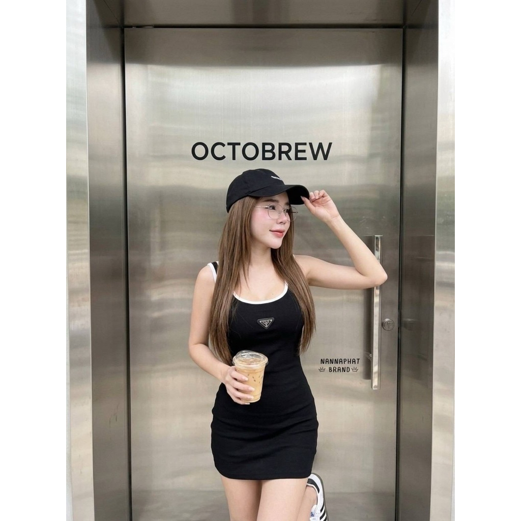 #Nannaphat มินิเดรสเข้ารูป ทรงสวย กุ้นขอบตัดสีชุดเพิ่มความปัง เก๋สุด