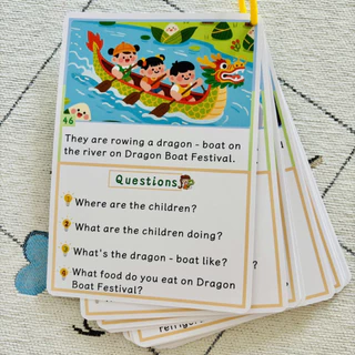 (ใช้โค้ดรับcoinคืน10%ได้) Flashcards Questions บัตรถามตอบแบบโต้ตอบภาษาอังกฤษสำหรับแม่และลูก 32 ใบ