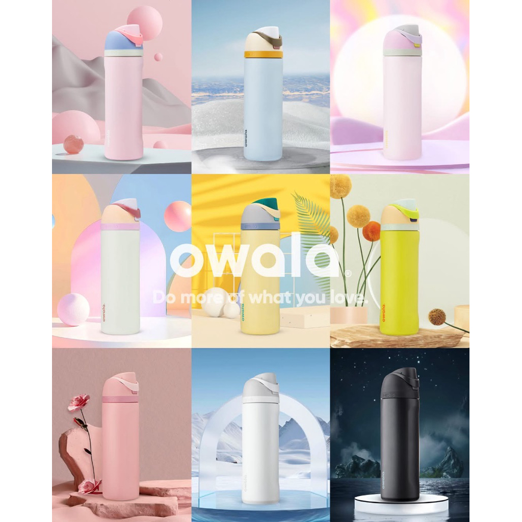 🎉✨NEW สีใหม่พร้อมส่ง🎀Owala Freesip ขนาด 24oz. 🍒🍊Just Ripe / Good Egg/Americana 🇺🇸ขวดน้ำเก็บความเย็นของแท้💯