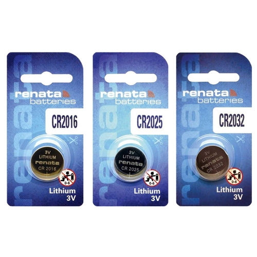 ถ่านกระดุม Renata CR2016,CR2025,CR2032 ของแท้ 3V (จำหน่ายยกกล่อง จะมี 10ก้อน)