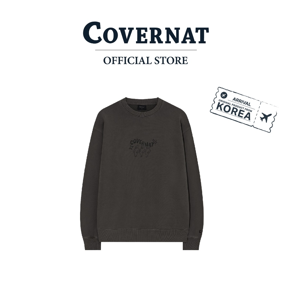 COVERNAT เสื้อสเวตเชิ้ต รุ่น Pigment Drawing Graphic Sweatshirt Brown (70012SDGSWU_H5BRXX)