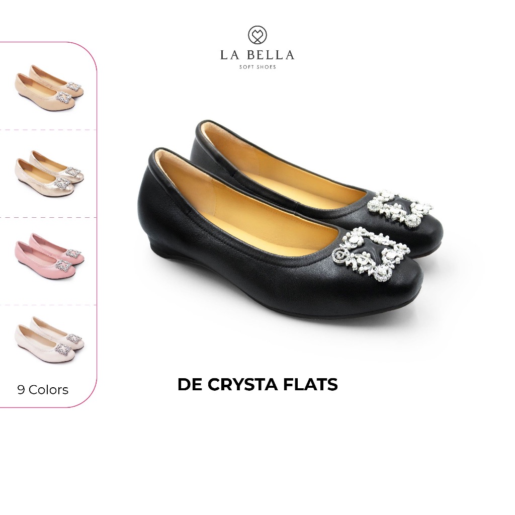 LA BELLA  รองเท้าคัชชูหนังแกะ รุ่น DE CRYSTA FLATS 9 สี