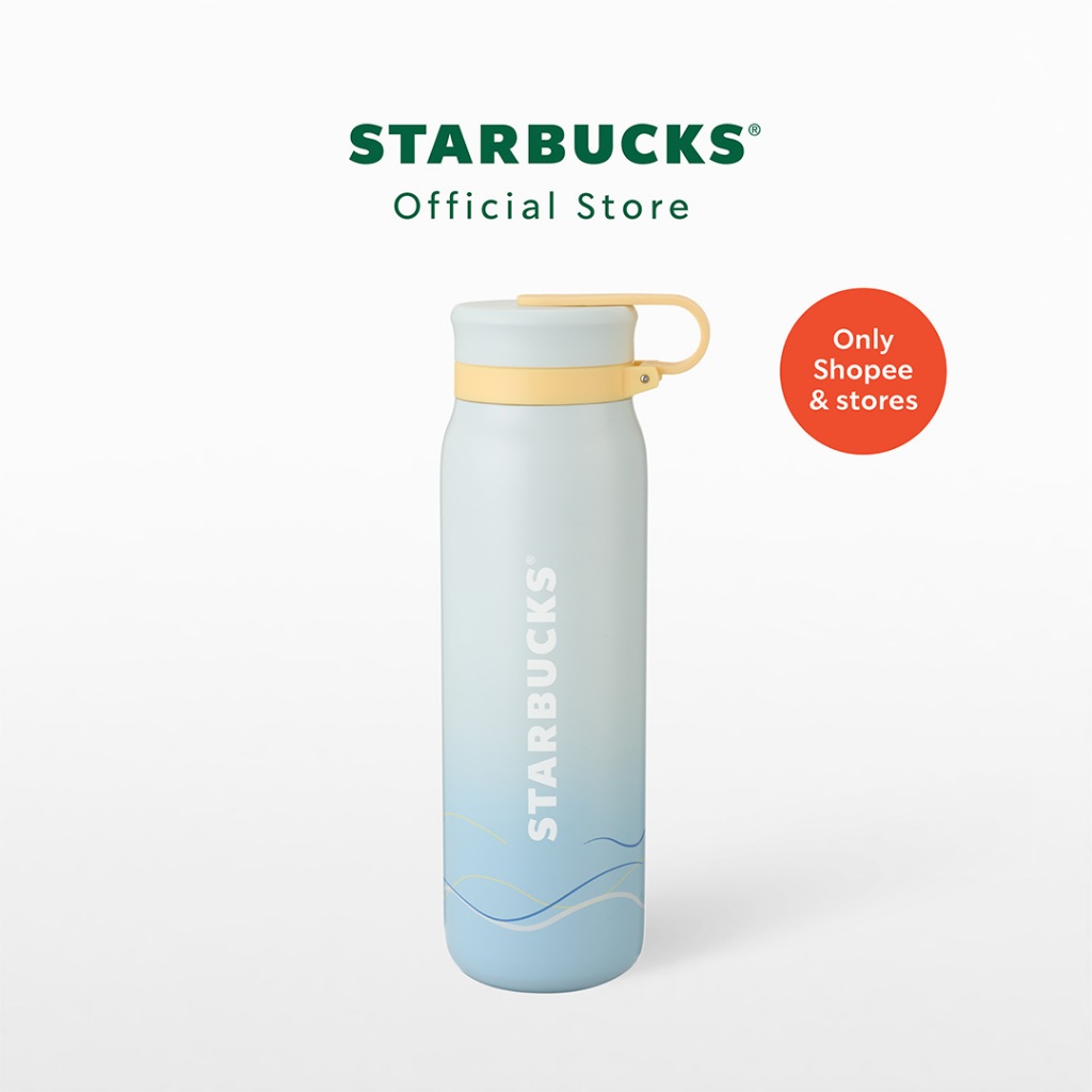 Starbucks Stainless Steel Coastal Tides Water Bottle 20oz. ขวดน้ำสตาร์บัคส์สแตนเลสสตีล ขนาด 20ออนซ์ A11181662