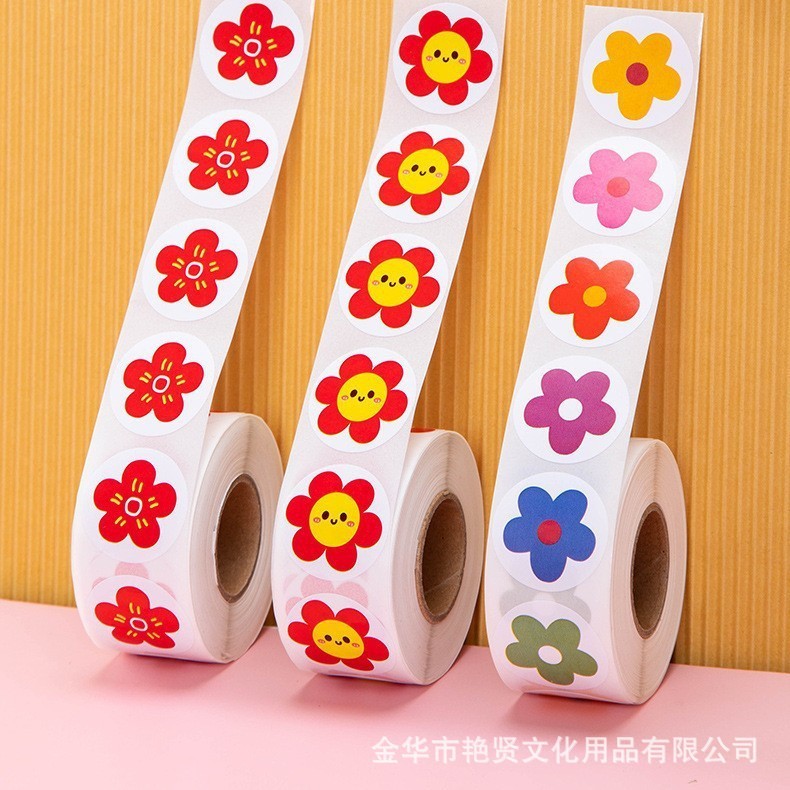 ( H ) สติกเกอร์ตกแต่งรูปดอกไม้เล็กๆ น่ารัก 500ดวง/ม้วน
