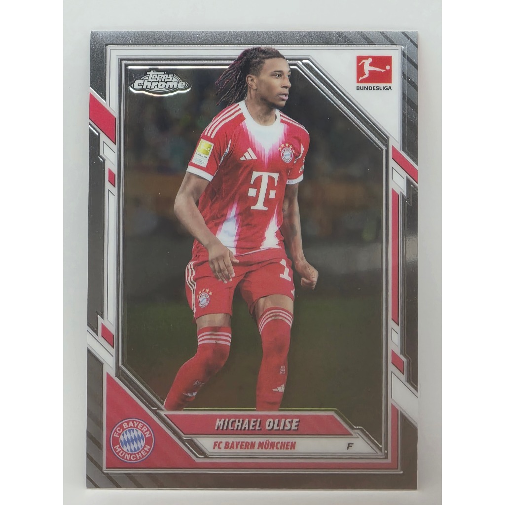 Michael Olise การ์ดฟุตบอล (topps Chrome) ของแท้100% ภาพถ่ายจากสินค้าจริง