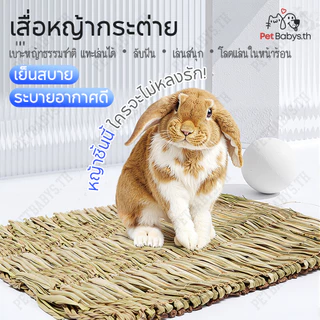 🌿🐰ที่นอนหญ้าแห้ง เสื่อหญ้า รองพื้นกรง ของเล่นลับฟัน หญ้าธรรมชาติ ปลอดสารเคมี สำหรับกระต่าย หนูตะเภา