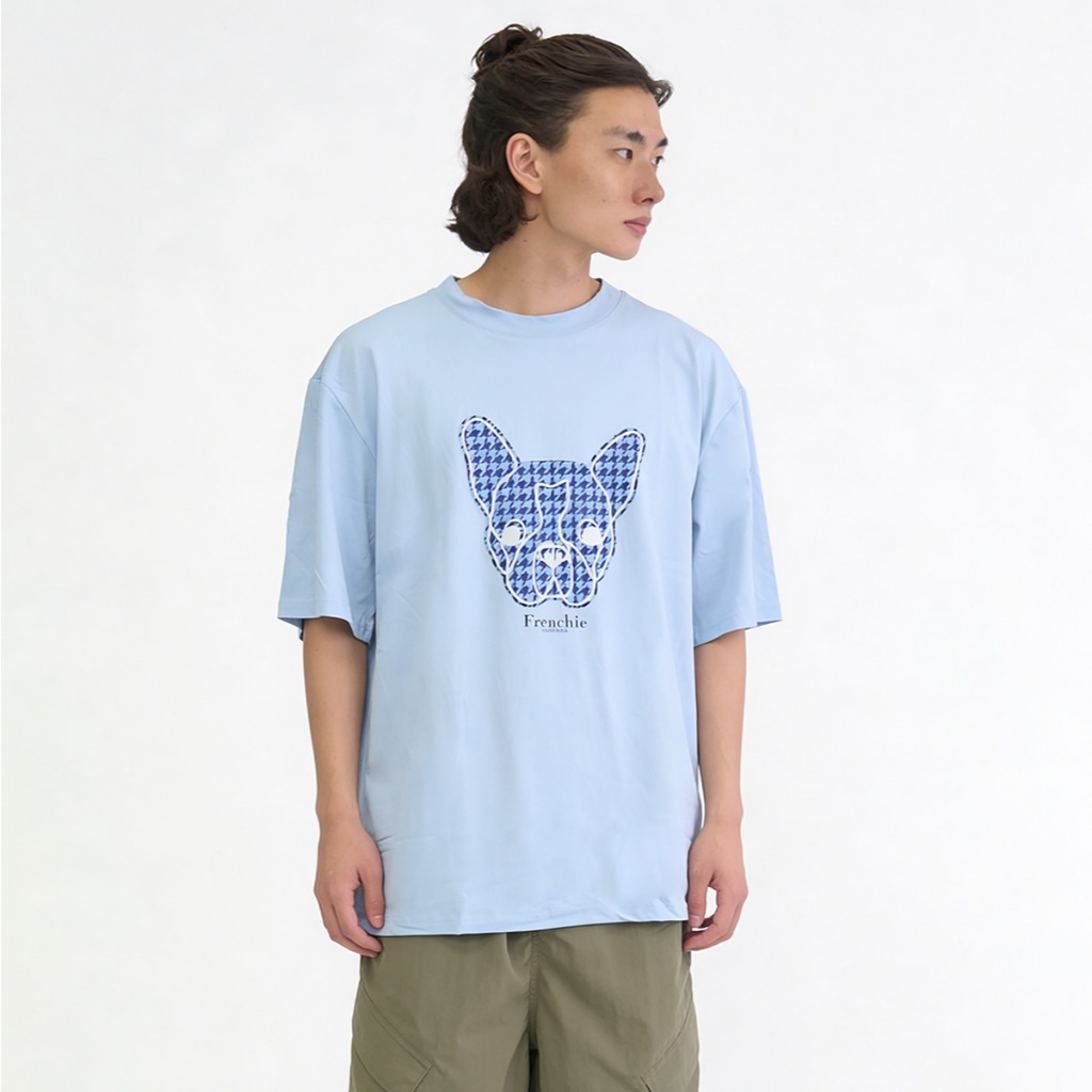 SKIP CLUB เสื้อทีเชิ้ตโอเวอร์ไซซ์ ผู้ชาย สีฟ้า | Oversized T- shirt | 00072