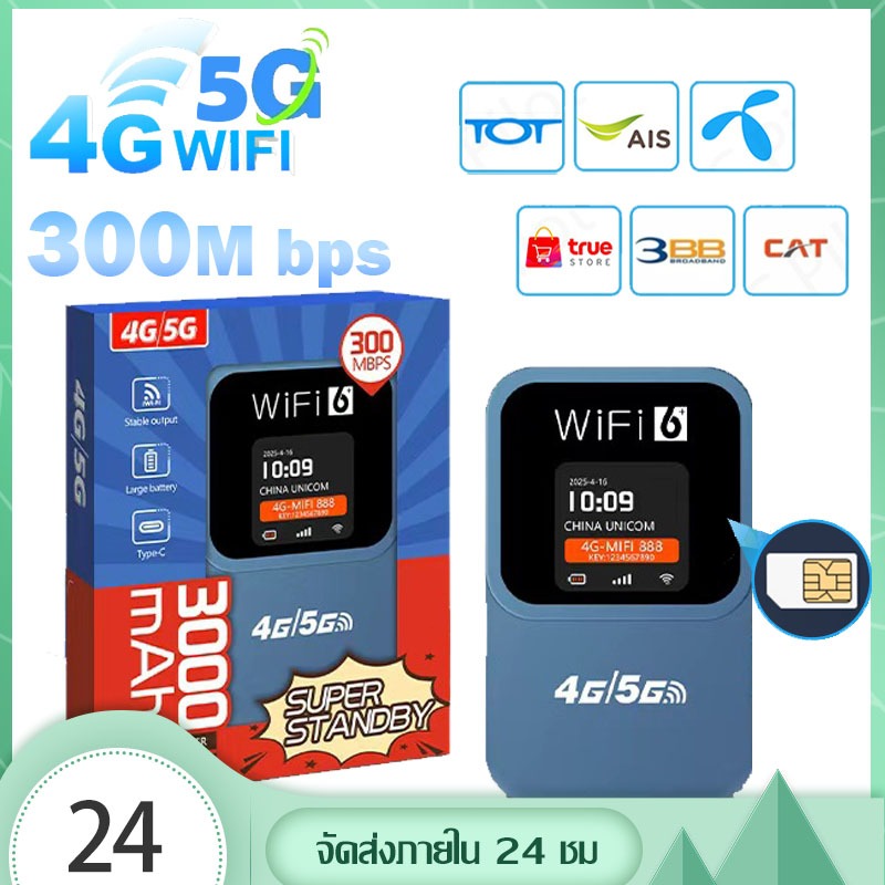 ไวไฟพกพา WiFi ดูอัลแบนด์ 5G สองแกน 5ช่องสัญญาณ ครอบคลุมทั้งบ้าน ไม่ปลอม ไม่จำกัด เน็ตไม่ขาด ไวไฟพกพาไร้สาย5G ไวไฟพกพาใส่