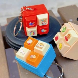 พร้อมส่ง MJ249พวงกุญแจปุ่มคีย์บอร์ด DIYของเล่นคลายเครียด การ์ตูน Keycap Clicker ของเล่นมีเสียง