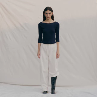 She Knows - Caroline Cotton Blouse เสื้อคอตต้อน แขน 3/4 แต่งลูกไม้ XS-XL