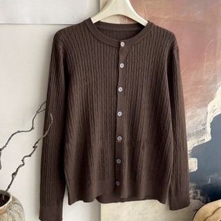 MQzz4289 *พร้อมส่ง* เสื้อคาร์ดิแกนถักผู้หญิง เสื้อคลุมลายเปีย ผ้านุ่มเนื้อดี เรียบง่ายหรูหรา Freesize