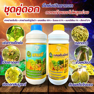 ชุดคู่ดอก เทนซี+เเคลโบมิกซ์ ยืดช่อเปิดตาดอกช่อดอกสมบูรณ์ ดอกดก ขั้วดอกเหนียว ติดดอกดี ดอกเเข็งเเรง ชุด 2 ขวด ขนาด 1 ลิตร