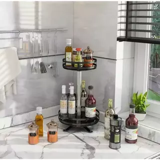 ชั้นวางเครื่องปรุง หมุน360° มี1-3ชั้น จัดเก็บของในครัว